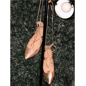 Lace up ballet flats